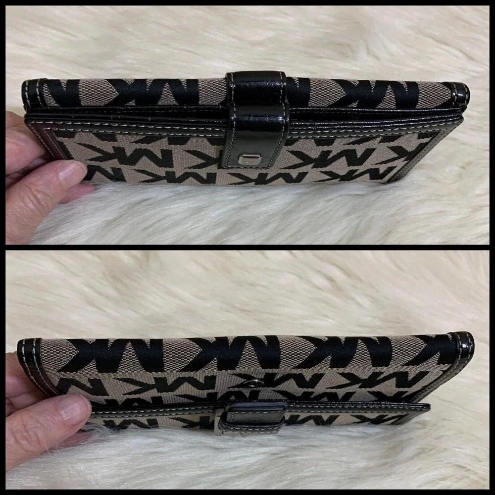 Michael Kors Black and Tan Logo Wallet - Picture 15 of 16
